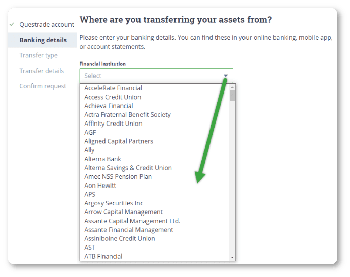 Financial institution choices