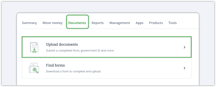 document upload page