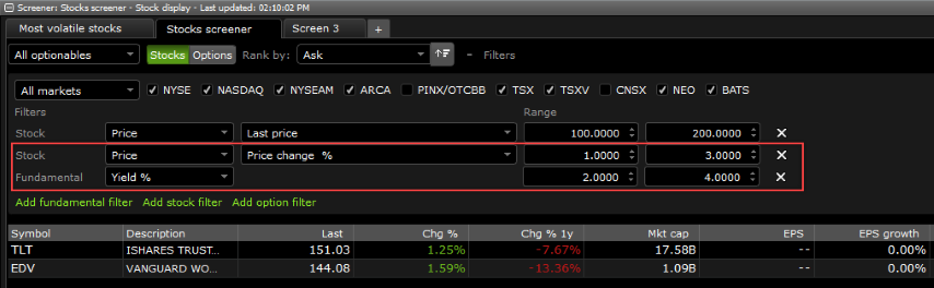 Filter metrics