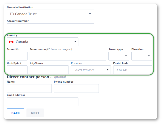 Address information table