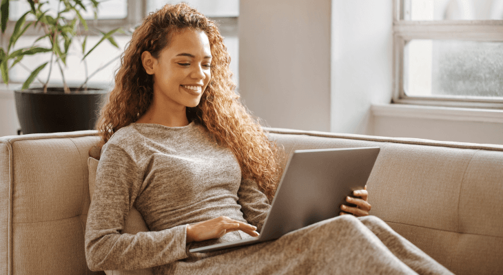 Woman getting familiar with her new Questrade account