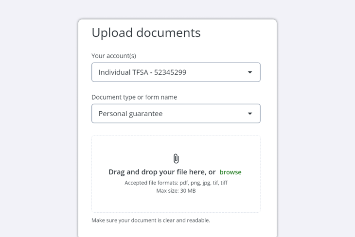 Upload documents process