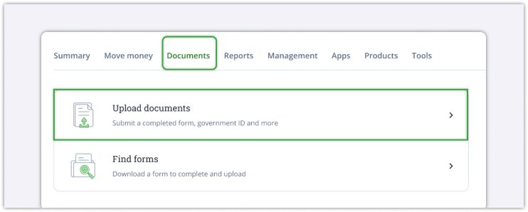 document upload page