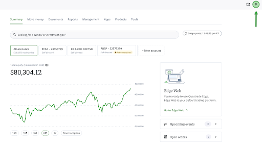 Going to your profile settings