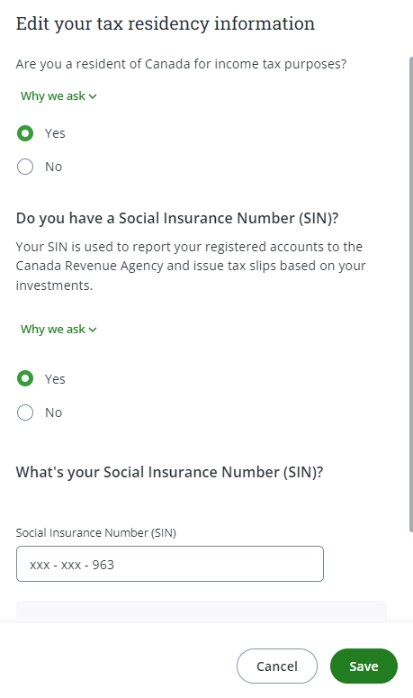 changing or adding your sin number