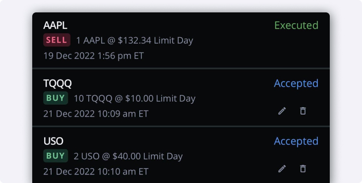 Example orders