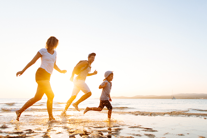 Family on the beach