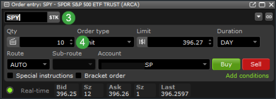 The Edge Desktop symbol and quantity fields