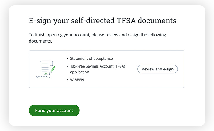 e-sign your tfsa documents