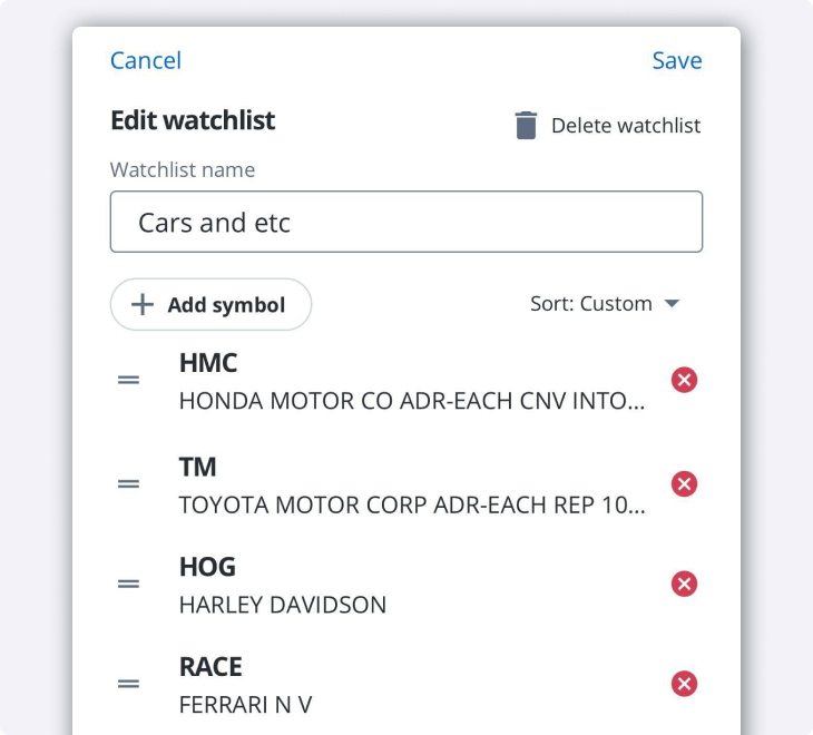 Editing Watchlists on QuestMobile
