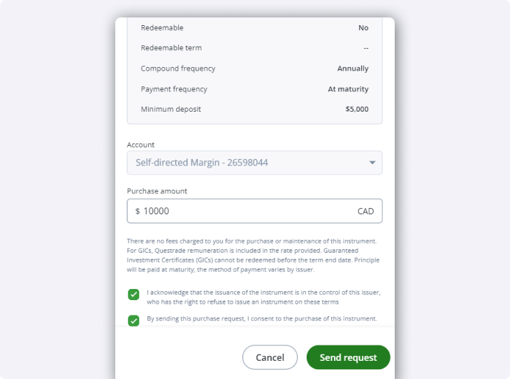 Order confirmation GIC