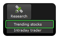 Trending stocks on web edge