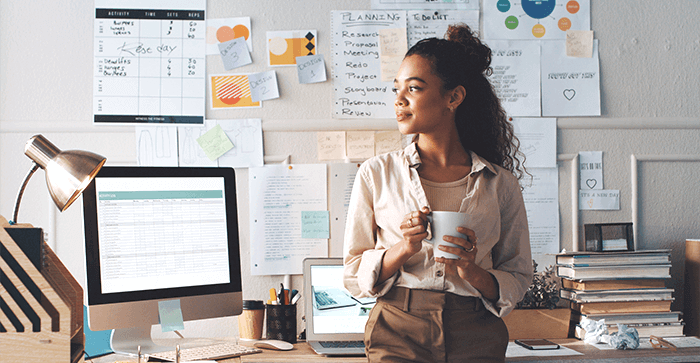 young woman thinking about budgets