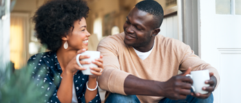 Couple drinking coffee